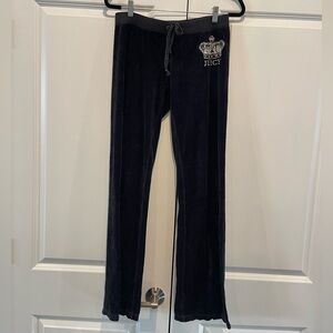 Juicy Couture Velvet Sweat Pants Size Small Black Track Suit Pants